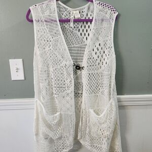 Simply Irresistible White Crochet Swim Coverup